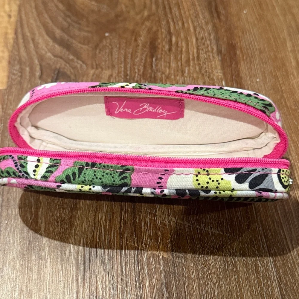 Vera Bradley Pink Green Floral Zip Pencil Case